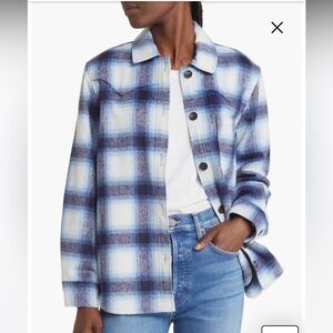 RAILS Tripp Plaid Flannel Shirt Jacket, Azure Sapphire